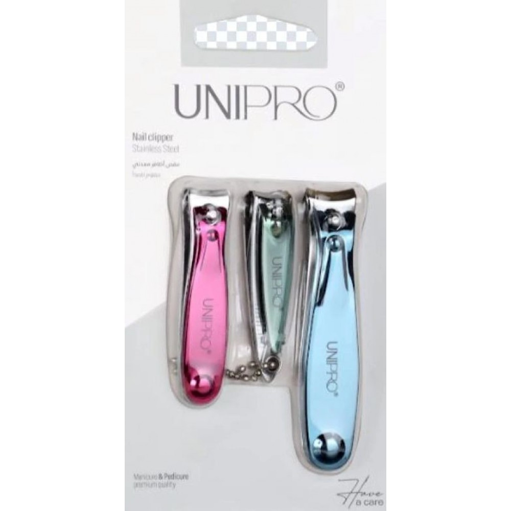 يوني برو 3مقصات أظافر بكرت بألوان مختلفة UNIPRO