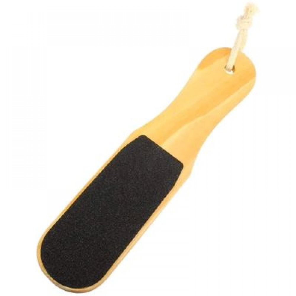 مبرد قدم خشبي ذو وجهين لإزالة الجلد الميت مع مقبض خشبي لتنظيف الباديكير