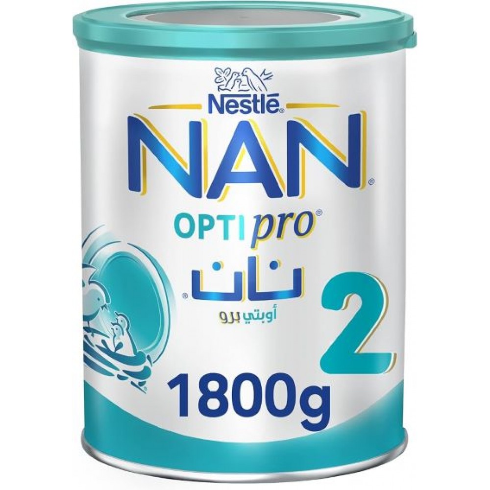 حليب نان اوبتي برو 2 بتركيبة غذائية مناسب لعمر 6-12 شهر، 1800 غرام، من نستله