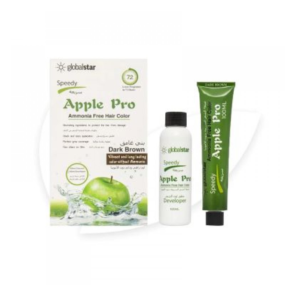 صبغة شعر جلوبل استار بني غامق خالي من الامونيا 100+100