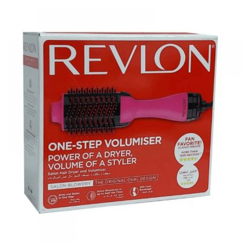 فرشاة مجفف وفوليوم الشعر ون ستيب من ريفلون , وردي