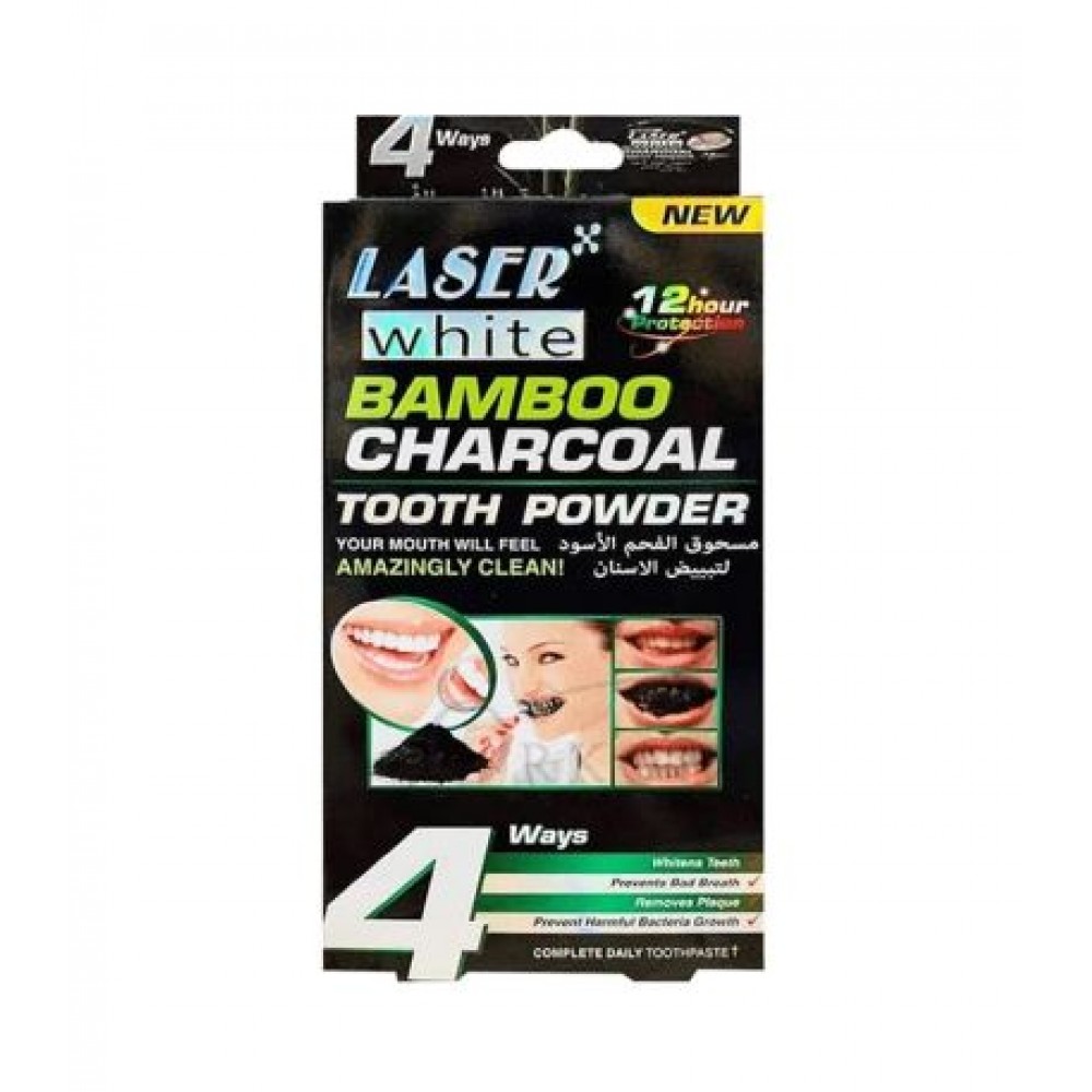 مسحوق الفحم لتبييض الأسنان من ليزر وايت 20جم