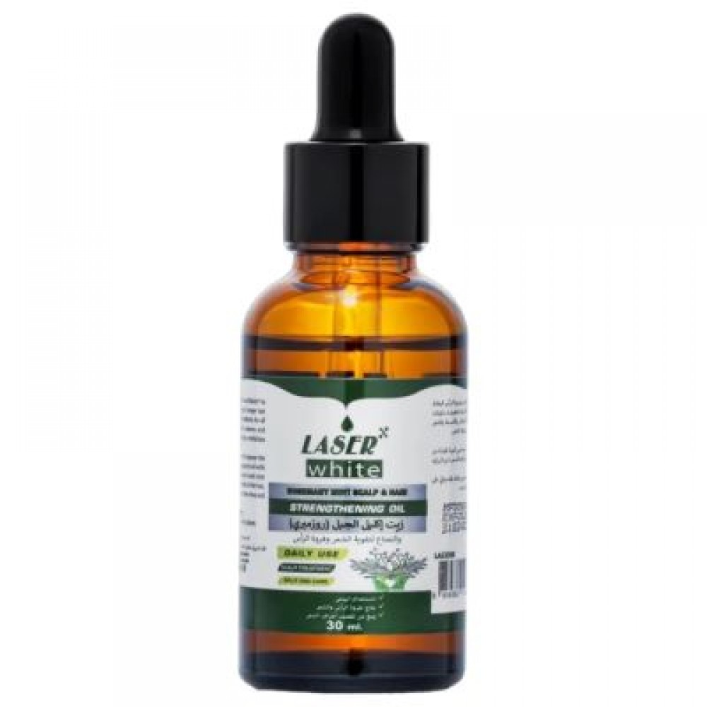 ليزر وايت زيت اكليل الجبل والنعناع لتقوية الشعر وفروة الرأس - 30مل
