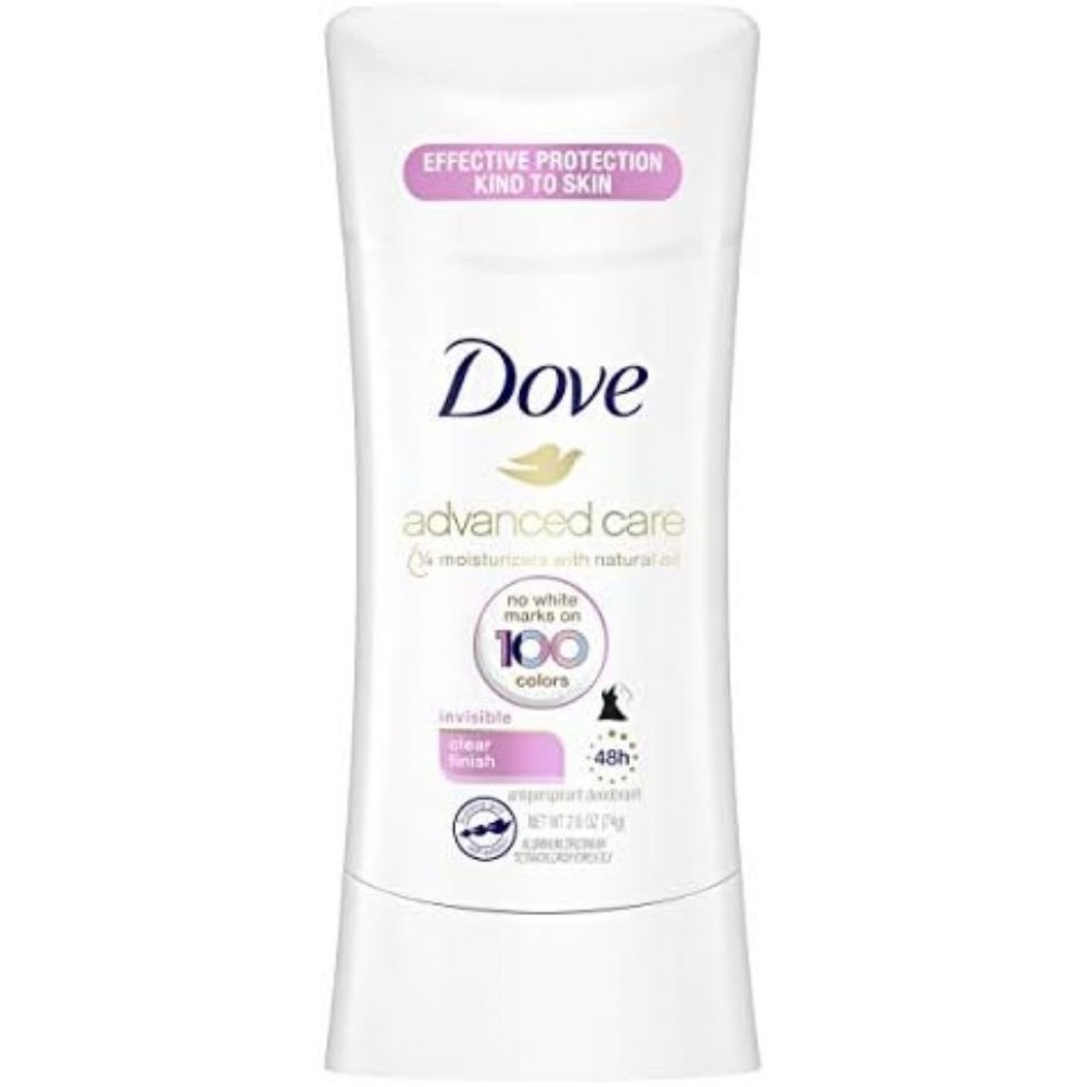Dove, Advanced Care، مزيل العرق غير مرئي، مضاد للتعرق، لمسة نهائية شفافة، 2.6 أونصة (74 جم)