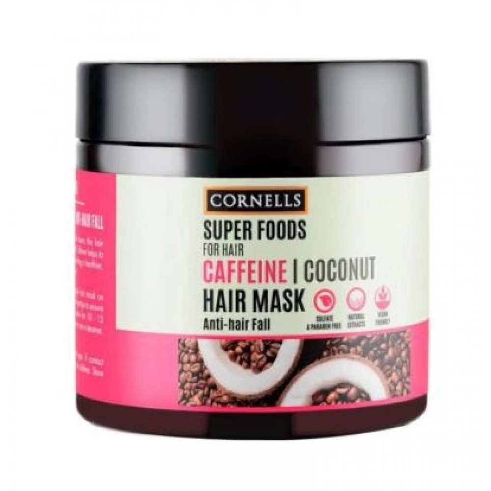 ماسك للشعر بخلاصة الكافيين وزيت جوز الهند-كورنيلز 475 مل