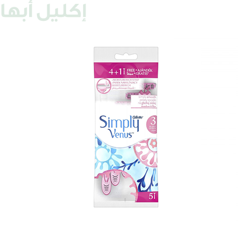 جليت سيمبلي فينوس مكينة ثلاثة شفرات1 + 4 حبة
