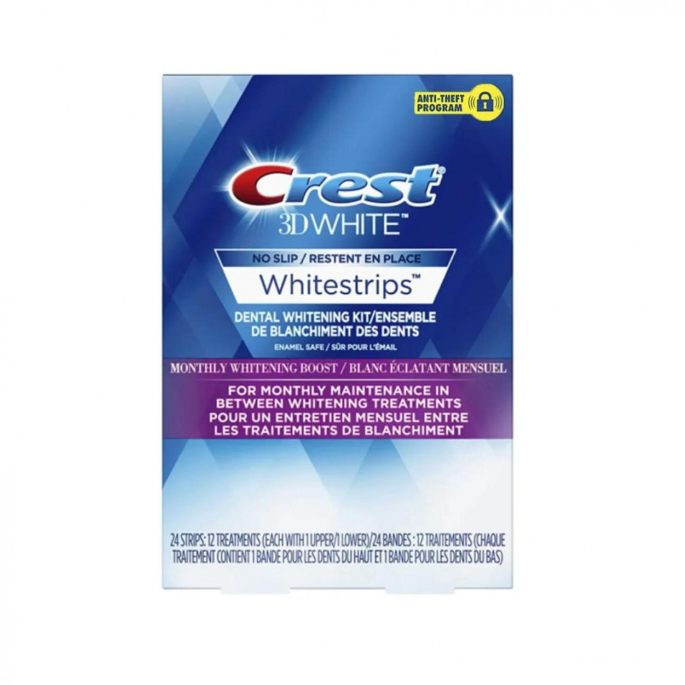 لصقات تبييض الأسنان ثري دي وايت من كرست - 24 قطعة
