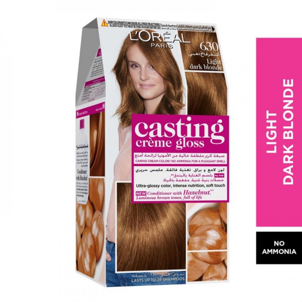 صبغة شعر كاستينج كريم جلوس-630   لون اشقر فاتح ذهبي من لوريال باريس 