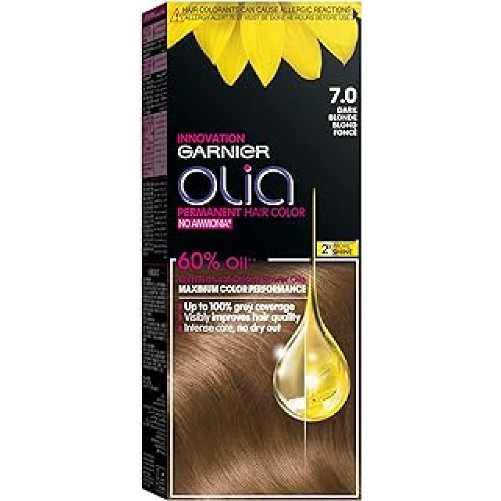 صبغة شعر كولور ناتشرلز كريم بدون امونيا ( لون اشقر غامق 7.0 من جارنير- 112 مل