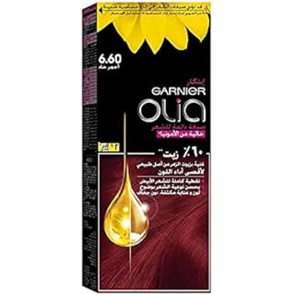 صبغة شعر كولور ناتشرلز كريم بدون امونيا ( لون احمر حاد6.60 من جارنير- 112 مل