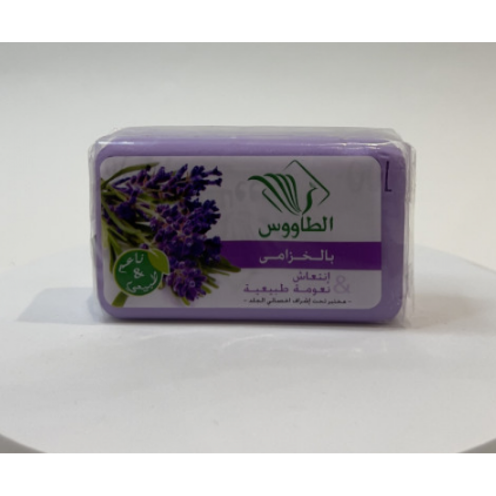 صابون الطاووس بالخزامي انتعاش ونعومه طبيعيه 125غم