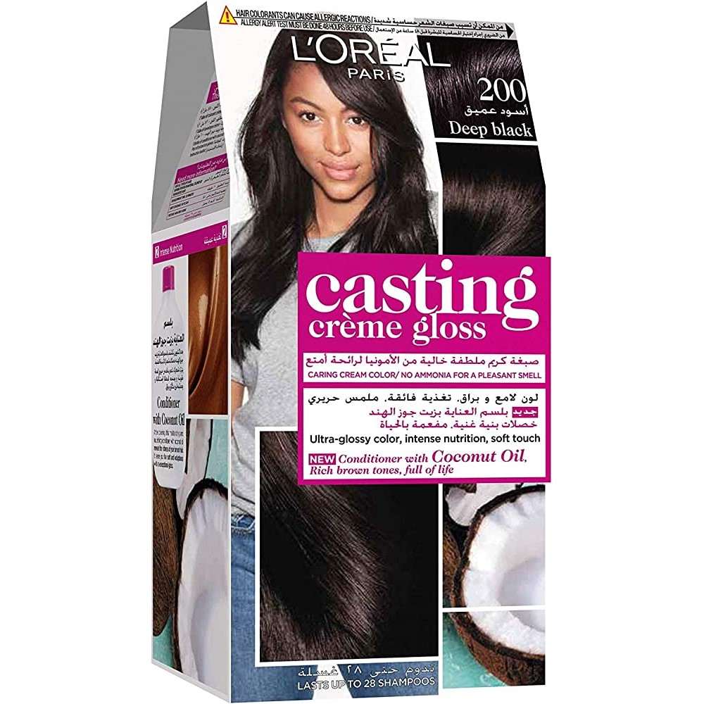 صبغة شعر كاستينج كريم جلوس - 200 اسود عميق من لوريال باريس 
