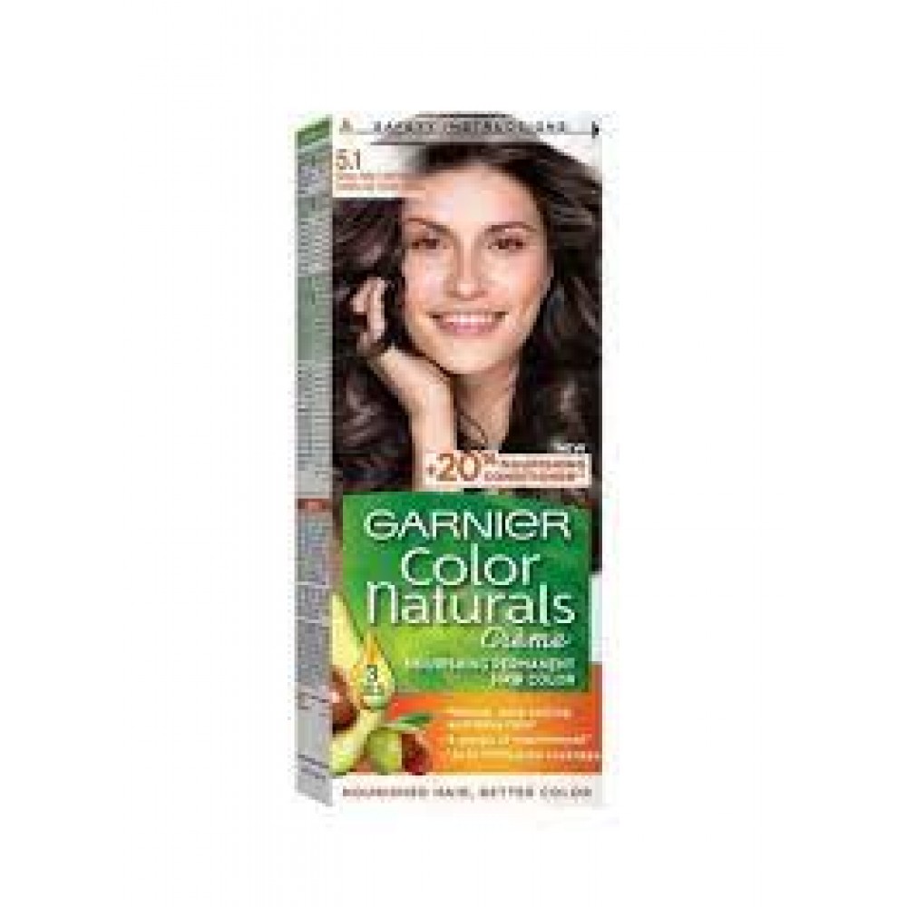 صبغة شعر كولور ناتشرلز كريم  (بني فاتح رمادي عميق 5.1 ) من جارنير- 112 مل