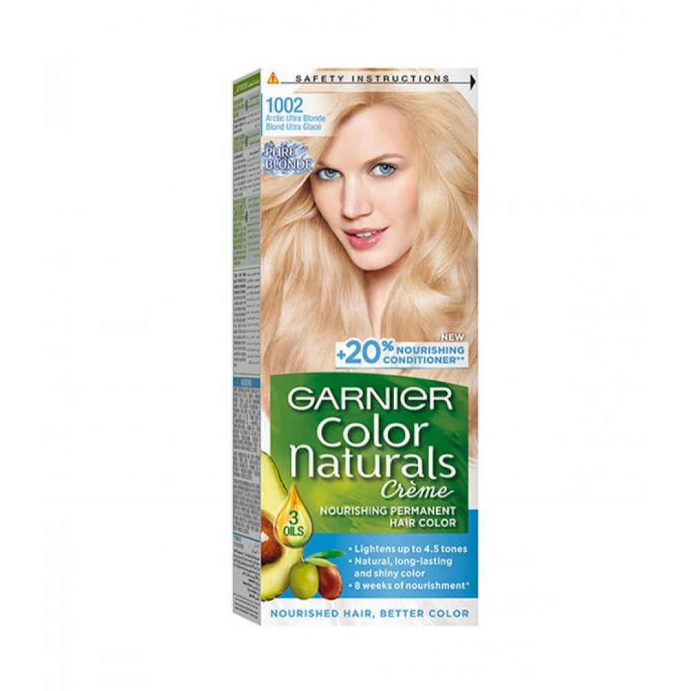 صبغة شعر كولور ناتشرلز كريم  ( اشقر ثلجي فاتح جدا1002) من جارنير- 112 مل
