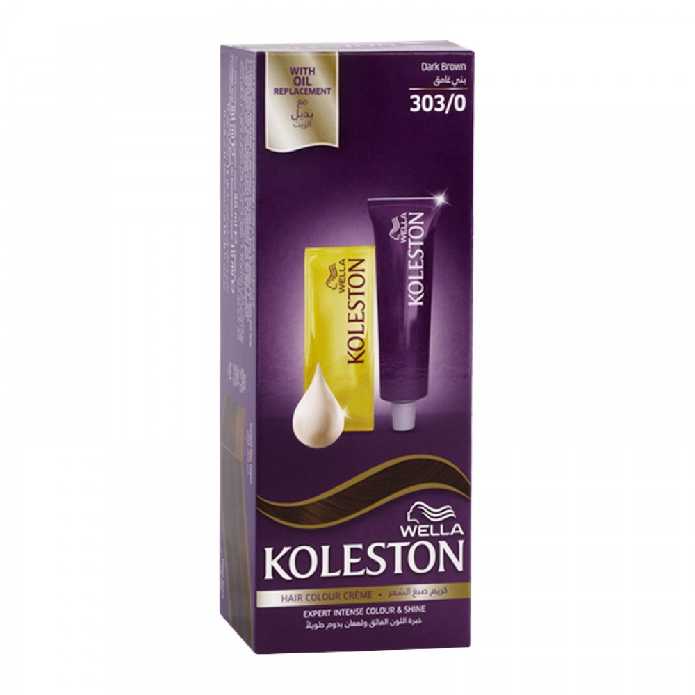 كريم صبغة شعر كوليستون مع زيت الارغان ( لون بني غامق - 303/0) من ويلا - 110 مل