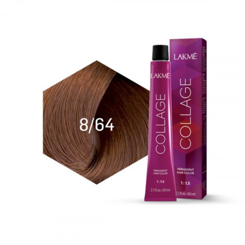صبغة كولاجميكس اشقرفاتح كستنائي نحاسي 8/64  من لاكمي  60 مل